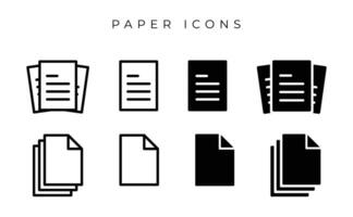 Standard paper or document icon set. vector