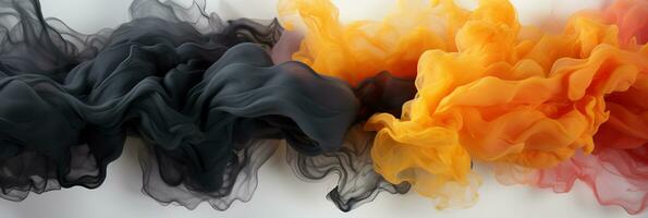 Abstract Graphic motion on background, creative waves of black smoke, AI Generative photo