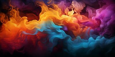resumen vistoso gráfico movimiento en fondo, creativo olas de degradado color fumar y líquido, ai generativo foto