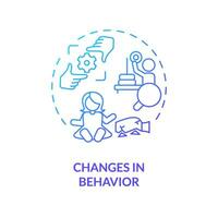 2D gradient changes in behavior blue thin line icon concept, isolated vector, illustration representing behavioral therapy. vector