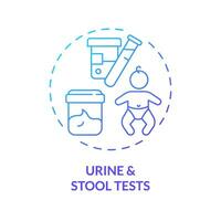 Urine and stool tests blue gradient concept icon. Kidney function. Medical examination. Healthy baby. Pediatric healthcare abstract idea thin line illustration. Isolated outline drawing vector
