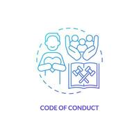 Gradient code of conduct icon concept, isolated vector, lobbying government thin line illustration. vector