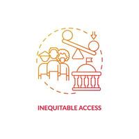 Gradient inequitable access icon concept, isolated vector, lobbying government thin line illustration. vector