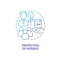 Gradient protection of interest icon concept, isolated vector, lobbying government thin line illustration. vector