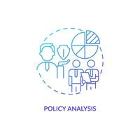 Gradient policy analysis icon concept, isolated vector, lobbying government thin line illustration. vector