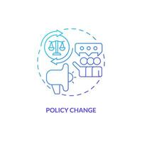 Gradient policy change icon concept, isolated vector, lobbying government thin line illustration. vector