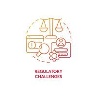 Gradient regulatory challenges icon concept, isolated vector, lobbying government thin line illustration. vector