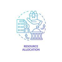Gradient resource allocation icon concept, isolated vector, lobbying government thin line illustration. vector
