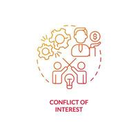 Gradient conflict of interest icon concept, isolated vector, lobbying government thin line illustration. vector