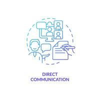 Gradient direct communication icon concept, isolated vector, lobbying government thin line illustration. vector