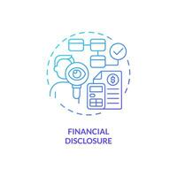 Gradient financial disclosure icon concept, isolated vector, lobbying government thin line illustration. vector