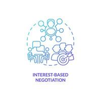 Gradient interest based negotiation icon concept, isolated vector, lobbying government thin line illustration. vector