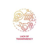 Gradient lack of transparency icon concept, isolated vector, lobbying government thin line illustration. vector