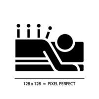 2D pixel perfect silhouette glyph style acupuncture icon, isolated vector, illustration, solid pictogram. vector