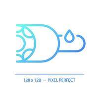 2D pixel perfect gradient soundproofing solution gradient icon, isolated vector, soundproofing blue thin line illustration. vector