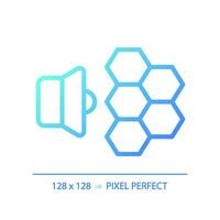 2D pixel perfect gradient soundproof wallpaper gradient icon, isolated vector, soundproofing blue thin line illustration. vector