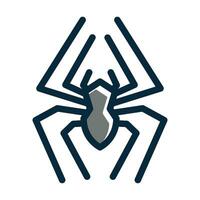 Spider Vector Thick Line Filled Dark Colors Icons For Personal And Commercial Use.