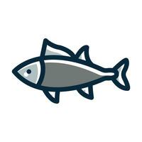 pescado vector grueso línea lleno oscuro colores íconos para personal y comercial usar.