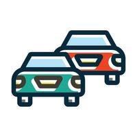 Traffic Jam Vector Thick Line Filled Dark Colors Icons For Personal And Commercial Use.