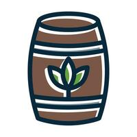 Eco Barrel Vector Thick Line Filled Dark Colors Icons For Personal And Commercial Use.