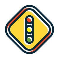 Traffic Lights Vector Thick Line Filled Dark Colors Icons For Personal And Commercial Use.