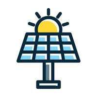 Solar Energy Vector Thick Line Filled Dark Colors Icons For Personal And Commercial Use.