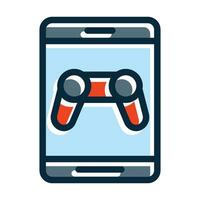 Tablet Controller Vector Thick Line Filled Dark Colors Icons For Personal And Commercial Use.
