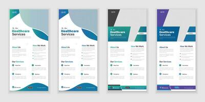 Bundle Medical Roll-Up Or Dl Flyer And Rack Card Design Template For Your Business vector