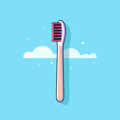 Dental cleaning filled outline colorful logo. Oral hygiene. Brushing teeth. Toothbrush symbol. Design element. Created with artificial intelligence. Ai art for corporate branding, dentist supplies