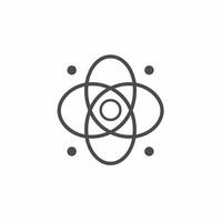 Software development monochrome line logo. Security training. Atom symbol. Design element. Created with artificial intelligence. Intellectual ai art for corporate branding, it outsourcing company vector