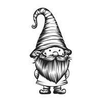 Black and white gnome vector design