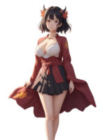 beau fille anime png transparent Contexte ai génératif