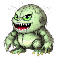 Cute Monster Cartoon PNG Transparent Background Ai Generative