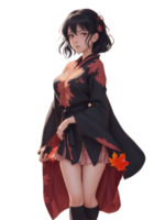 beau fille anime png transparent Contexte ai génératif