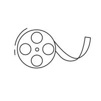 Vector illustration of a reel with film strip.