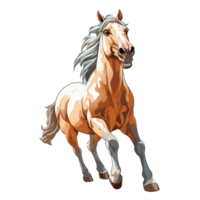 cute horse full body illustration . AI Generated png
