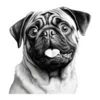 pug cachorro parece surpreso com grande olhos . ai gerado png