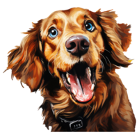 Cocker Spaniel dog looks surprised with big eyes . AI Generated png