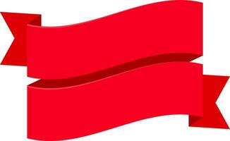 Red Ribbon Vector Banner Template with Transparent Background