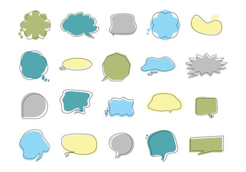 Bubble Speech Shape Element Set vector