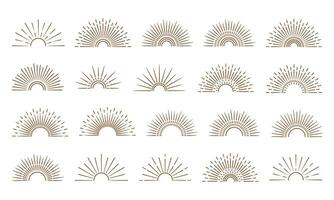 Abstract Sunburst Spark Element Set vector