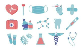 Medical Clinic Object Element Set vector