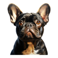 Frans bulldog hond looks verrast met groot ogen . ai gegenereerd png