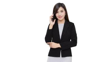 Smart phone with business woman. photo