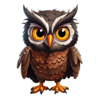 mignonne hibou . ai généré png