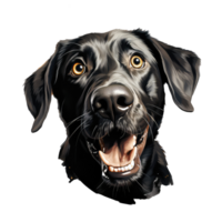 Labrador Retriever looks surprised with big eyes . AI Generated png