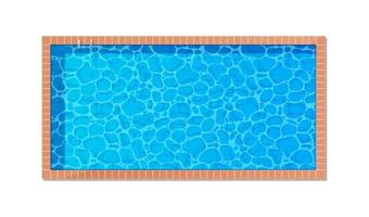 Swimming pool top view. Blue swimming pool vector. vector