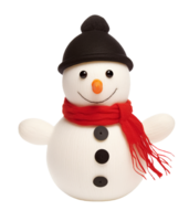 3d render of a snowman isolated on transparent background png