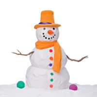 3d render of a snowman isolated on transparent background png