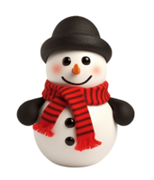 3d render of a snowman isolated on transparent background png